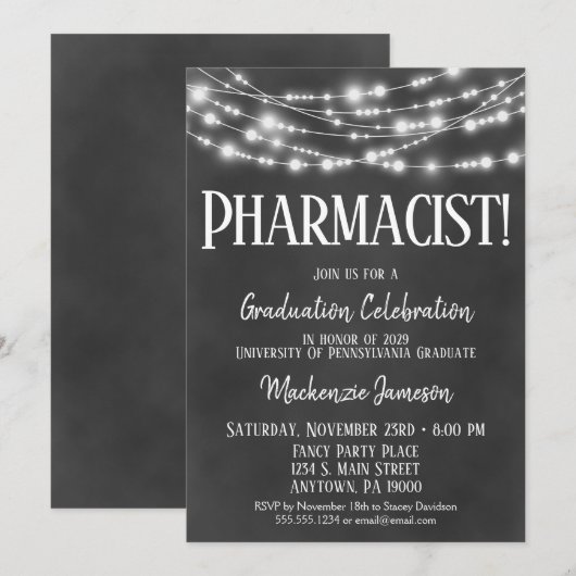 Uitnodiging tot chromatografie van Chalkboard apot (Voorkant / Achterkant)