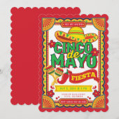 Uitnodiging tot Cinco de Mayo Fiesta Sombrero (Voorkant / Achterkant)