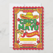Uitnodiging tot Cinco de Mayo Fiesta Sombrero (Voorkant)