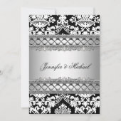 Uitnodiging tot Classic Damask Wedding Party (Voorkant)