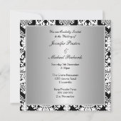 Uitnodiging tot Classic Damask Wedding Party (Achterkant)