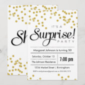 Uitnodiging tot Confetti Surprise Party (Voorkant / Achterkant)
