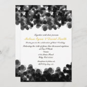 Uitnodiging tot Confetti voor zwarte en witte kavi (Voorkant / Achterkant)