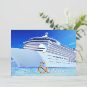 Uitnodiging tot cruise Ship Wedding (Staand voorkant)