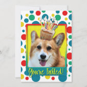 Uitnodiging tot cupcake - Corgi - Owen (Voorkant)