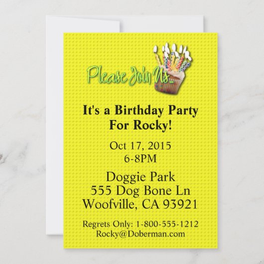 Uitnodiging tot cupcake - Corgi - Owen (Achterkant)