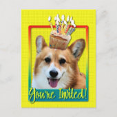 Uitnodiging tot cupcake - Corgi - Owen Briefkaart (Voorkant)