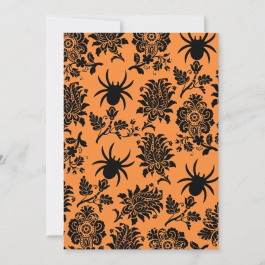 Uitnodiging tot Damask Spider Haloweeen (Achterkant)