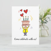 Uitnodiging tot de 90e verjaardag van de Cake (Staand voorkant)