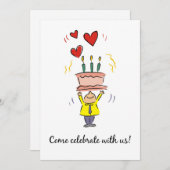 Uitnodiging tot de 90e verjaardag van de Cake (Voorkant / Achterkant)