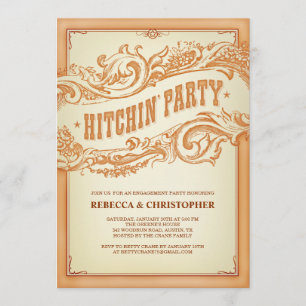 Uitnodiging tot de authentieke oude Westerne parti