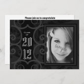 Uitnodiging tot de Elegant Moderne Gothic Graduati (Voorkant / Achterkant)