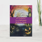 Uitnodiging tot de Halloween Birthday Party voor k (Voorkant)