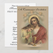 Uitnodiging tot de katholieke Eerste Heilige Commu (Voorkant / Achterkant)