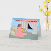 Uitnodiging tot de Kinder Pajama-partij voor meisj (Gele Bloem)