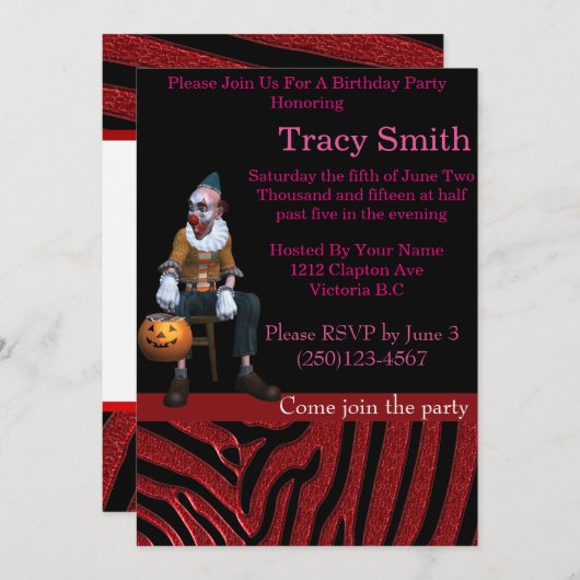 Uitnodiging tot de kleinering van de Partij van de (Voorkant / Achterkant)