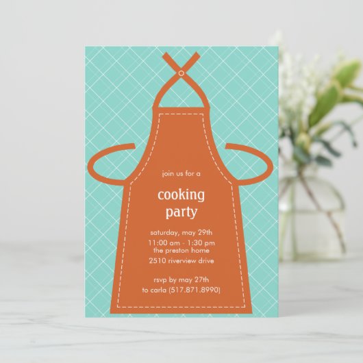 Uitnodiging tot de loffelijke Apron-zomerpartij (Staand voorkant)