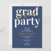 Uitnodiging tot de moderne 'Blue Gold Graduation P (Voorkant)