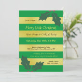 Uitnodiging tot de moderne Groene Gouden Stripes P (Staand voorkant)