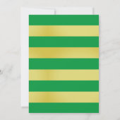 Uitnodiging tot de moderne Groene Gouden Stripes P (Achterkant)