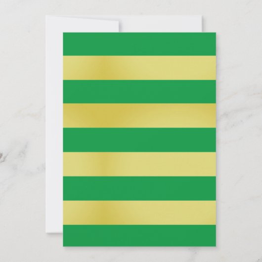 Uitnodiging tot de moderne Groene Gouden Stripes P (Achterkant)
