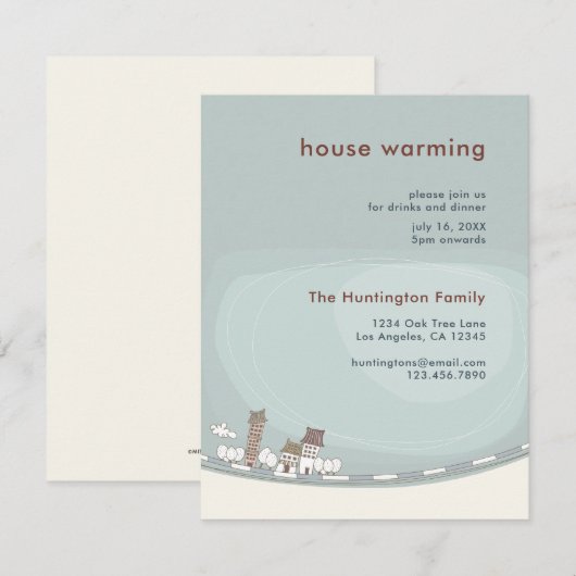 Uitnodiging tot de partij van de Charming House Wa (Voorkant / Achterkant)