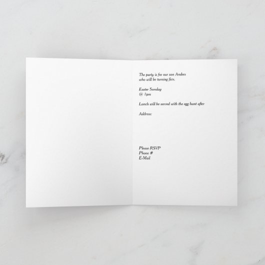 Uitnodiging tot de Tweede Paasdag voor Zoon (Binnen)