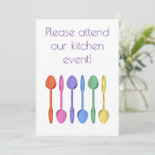 Uitnodiging tot de zoethouding van Kitchen Event (Staand voorkant)