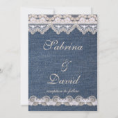 Uitnodiging tot Denim en Lace Wedding (Achterkant)