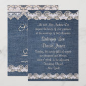 Uitnodiging tot Denim en Lace Wedding (Voorkant / Achterkant)