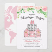 Uitnodiging tot dienstreizen voor reisavontuur (Voorkant / Achterkant)