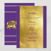 Uitnodiging tot diepgaande Paarse en gouden Indisc (Voorkant / Achterkant)