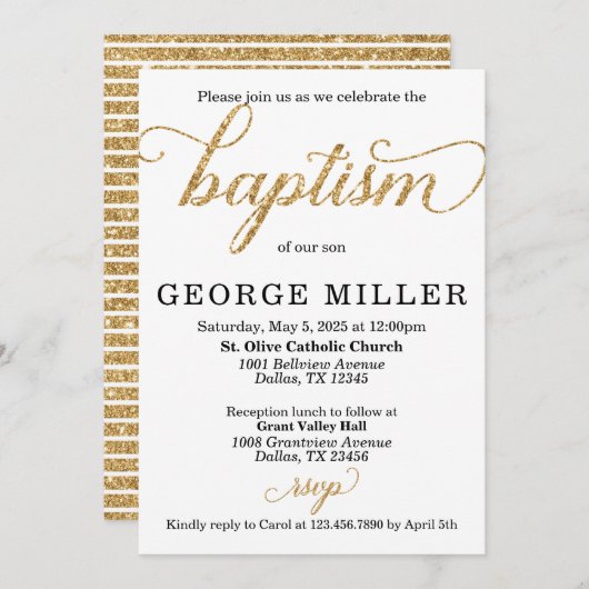 uitnodiging tot doop (Voorkant / Achterkant)