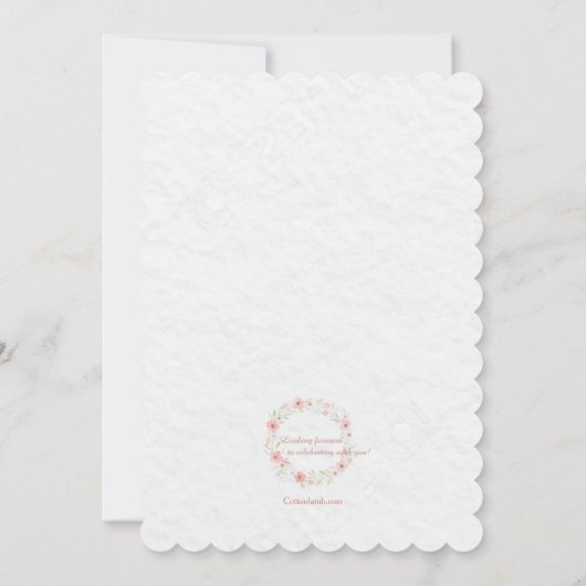 Uitnodiging tot doop krans (Achterkant)