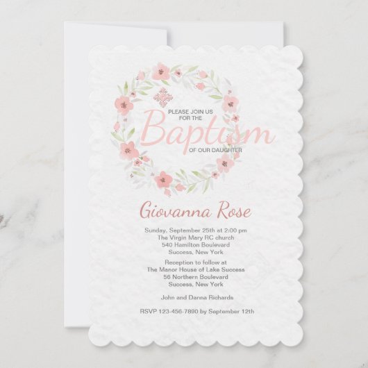 Uitnodiging tot doop krans (Voorkant)