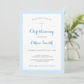 Uitnodiging tot Doop of Doop van het blauwe kruis (Staand voorkant)