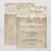  uitnodiging tot douche | antiek kant (Voorkant / Achterkant)