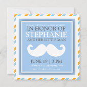 Uitnodiging tot douche voor baby's in Mustache (Voorkant)