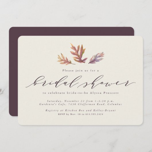 Uitnodiging tot douche voor bruiloft (Voorkant / Achterkant)