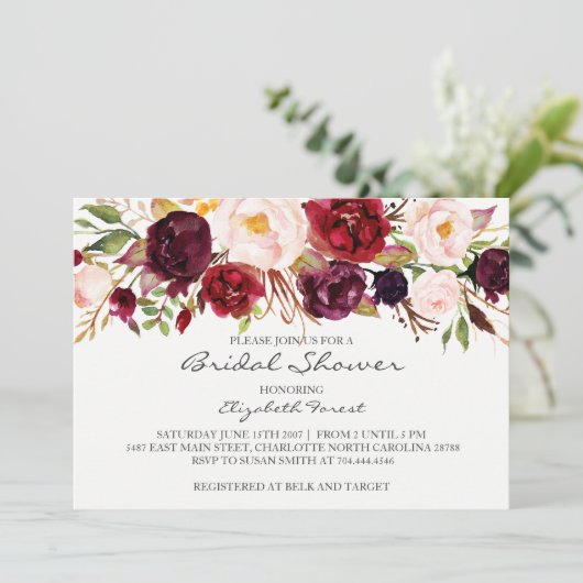 Uitnodiging tot douche voor bruinkoolbloem (Staand voorkant)