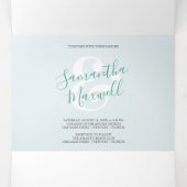 Uitnodiging tot drieledige bruiloft in tropische F (Binnenkant midden)