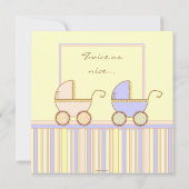 Uitnodiging tot dubbele carriage Twin Girl Boy Sho (Achterkant)