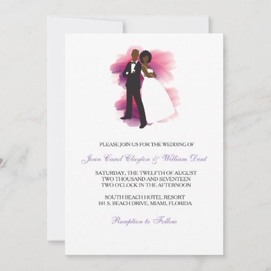 Uitnodiging tot een Afrikaans-Amerikaanse bruiloft (Voorkant)