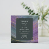 Uitnodiging tot een blauwe en Paarse Stone Agate W (Staand voorkant)