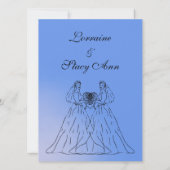 Uitnodiging tot een blauwe Lesbische bruiloft (Achterkant)