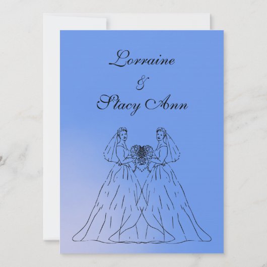 Uitnodiging tot een blauwe Lesbische bruiloft (Achterkant)