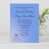 Uitnodiging tot een blauwe Lesbische bruiloft (Staand voorkant)