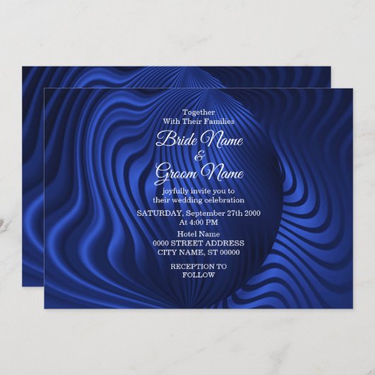 Uitnodiging tot een blauwe marinedrift (Voorkant / Achterkant)