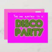 Uitnodiging tot een disco-partij (Voorkant / Achterkant)