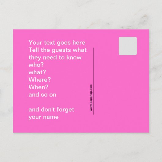 Uitnodiging tot een disco-partij (Achterkant)